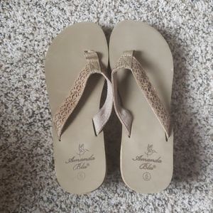 Wedge Flip flops size 6